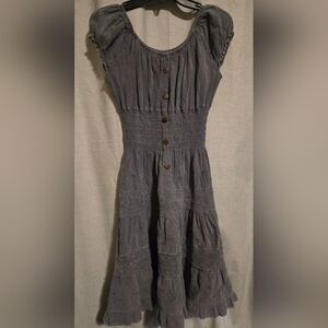 NWOT Gray Boho Style Midi Peasant  Dress Ladies Size XL